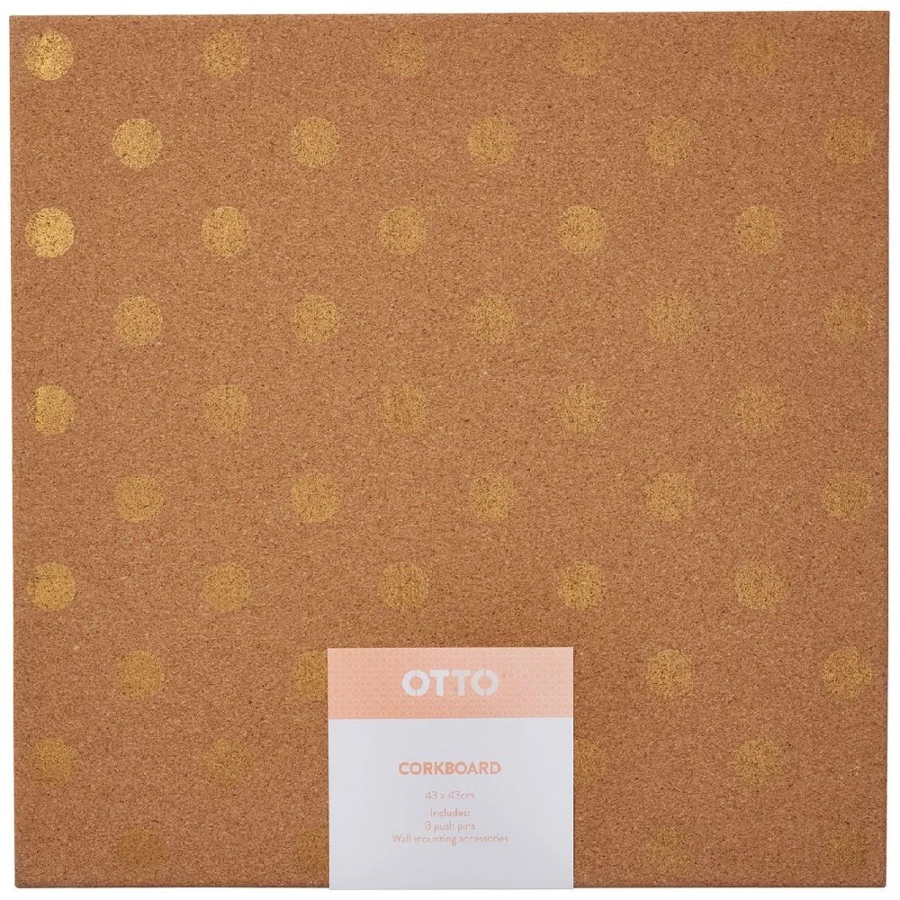 1 Otto Square Corkboard 43 x 43cm Gold Spots, 1 of 5