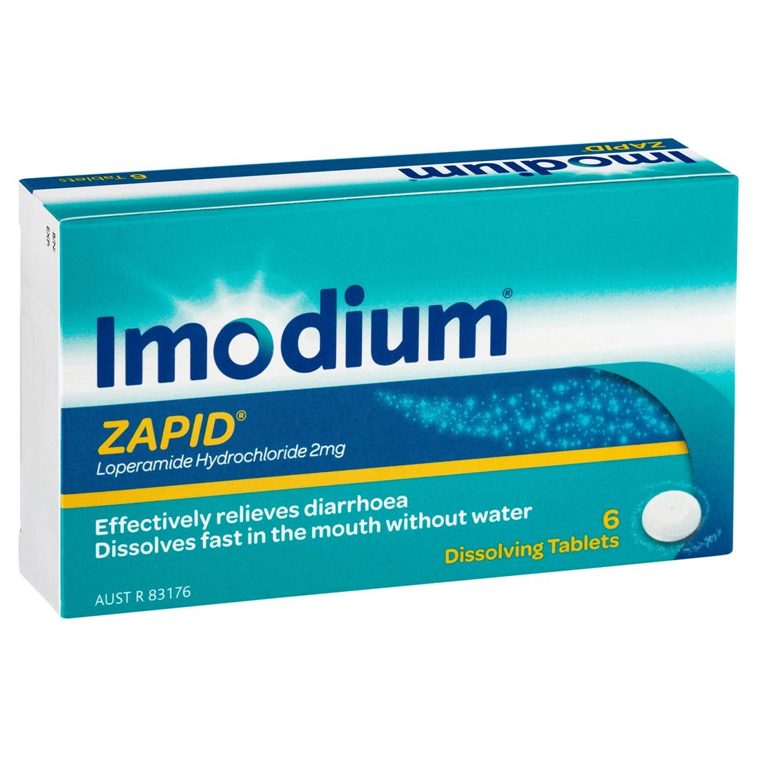 1 6 Pack Imodium Zapid Diarrhoea Relief Dissolving Tablets 2mg, 1 of 4