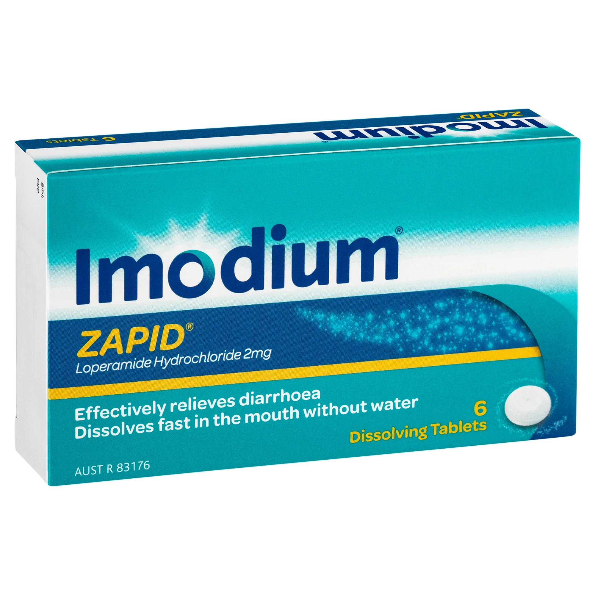 1 6 Pack Imodium Zapid Diarrhoea Relief Dissolving Tablets 2mg, 1 of 4