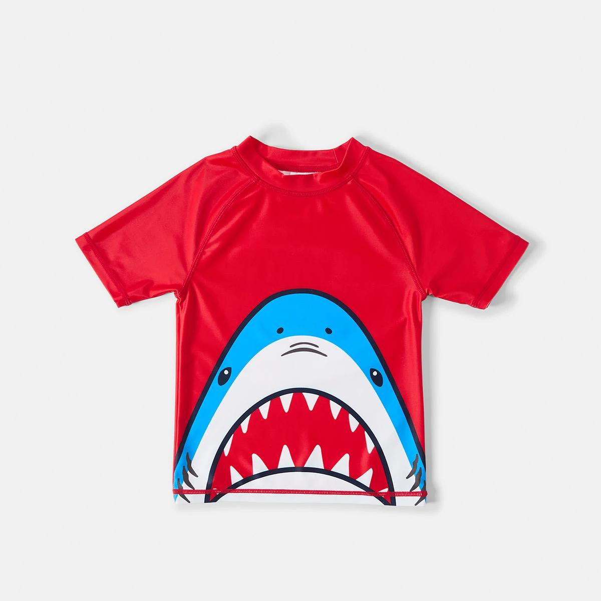 7 Printed Short Sleeve Rash Vest Flme Shark, 7 of 8