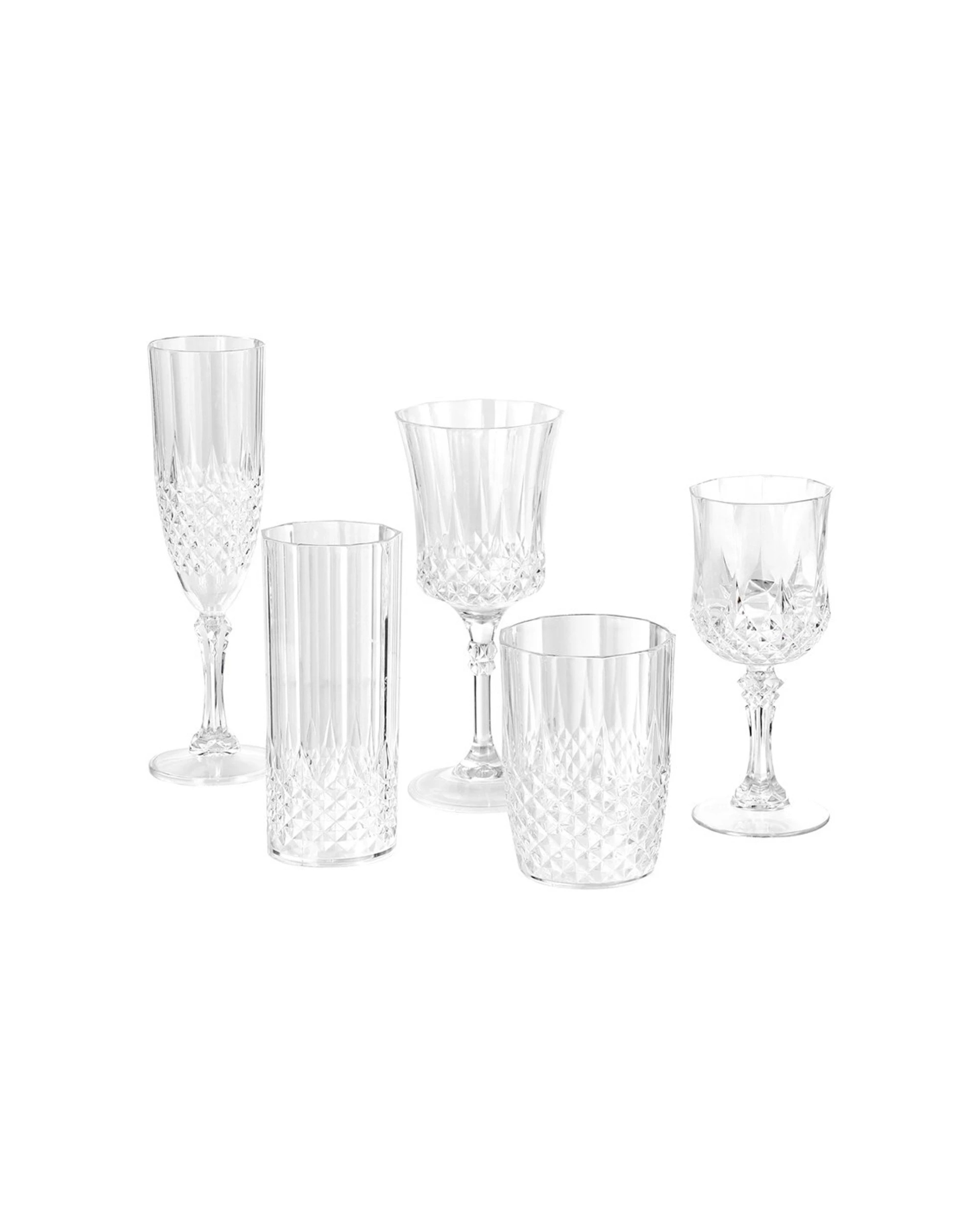 4 Lemon & Lime Crystal Deco 220ml Plastic Red Wine Glass Drinking Party Clear
 - Clear, 4 of 4