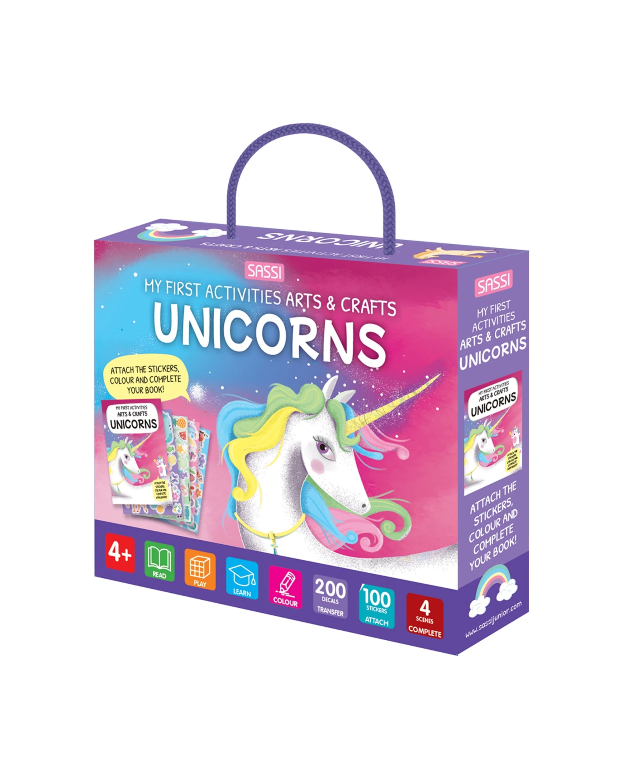 1 Sassi Arts Crafts Kids Children Activity Colouring Book Unicorns - Multi, 1 of 3