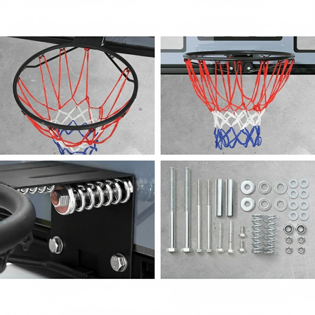 6 Everfit 45" Basketball Hoop Backboard Wall Mounted Ring Net Sports Pro System - Blue, 6 of 7