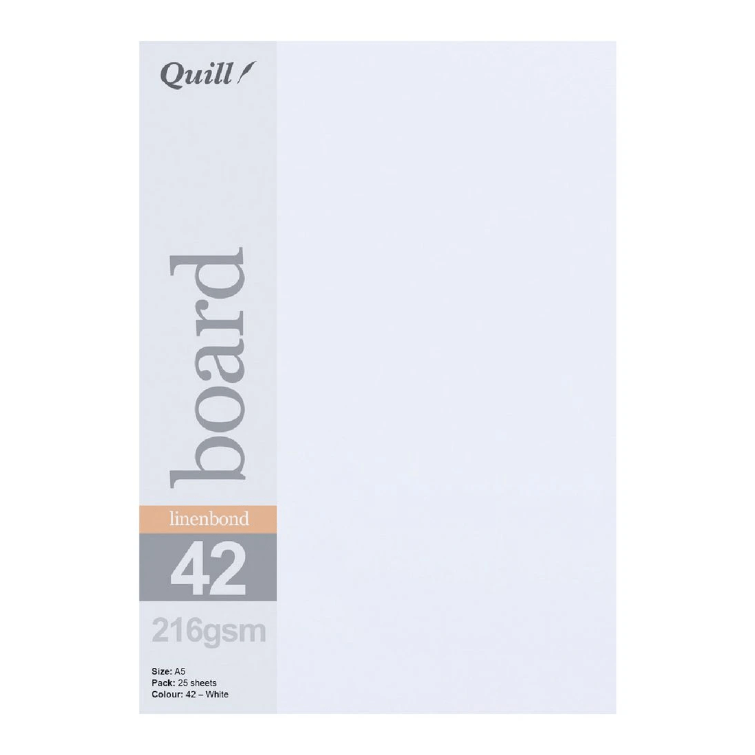 1 Quill A5 Linen Bond Board White 25 Pack, 1 of 1
