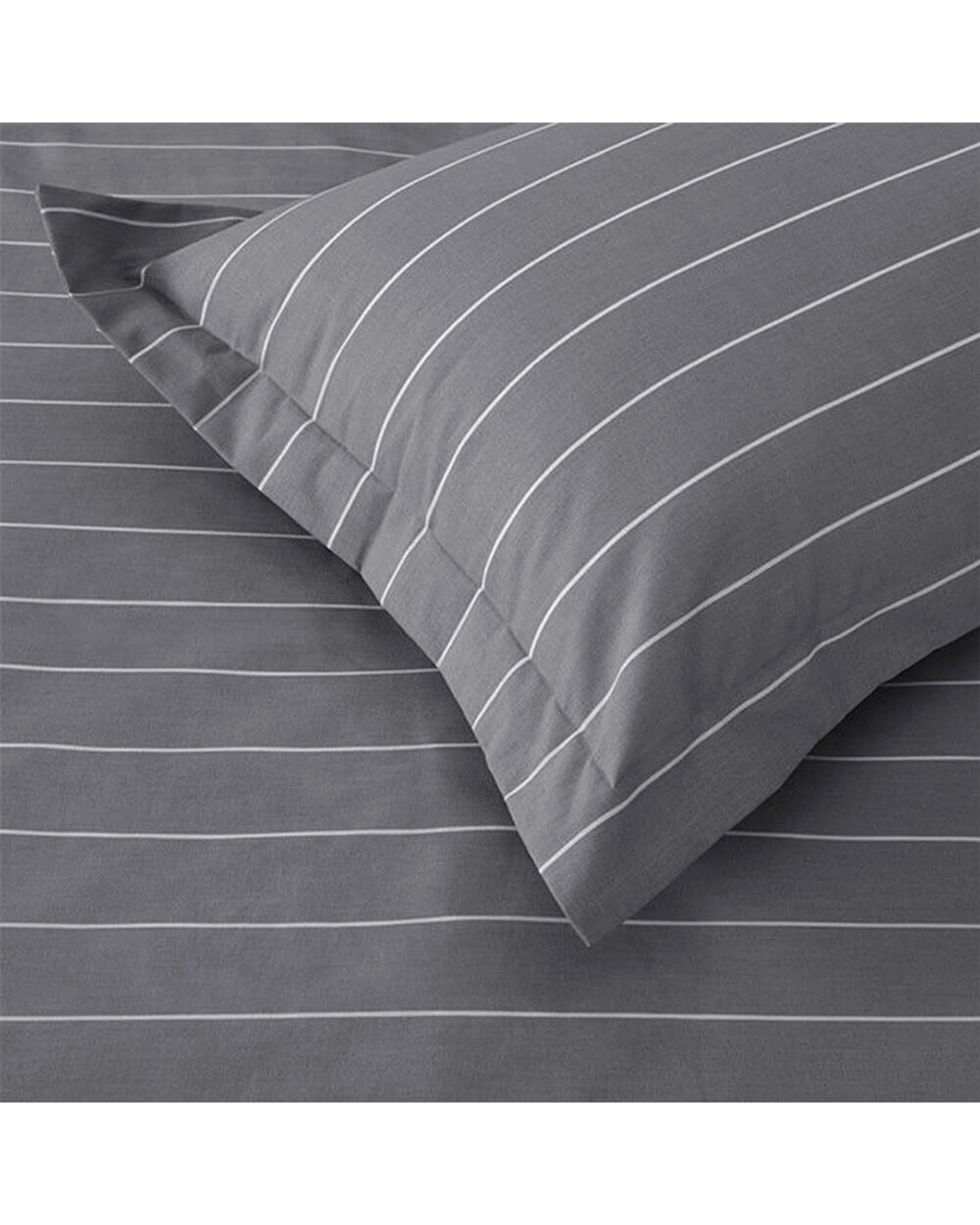 3 Jason Commercial Studio Stripe Quilt Cover Set Slate 210x210cm - Grey, 3 of 4