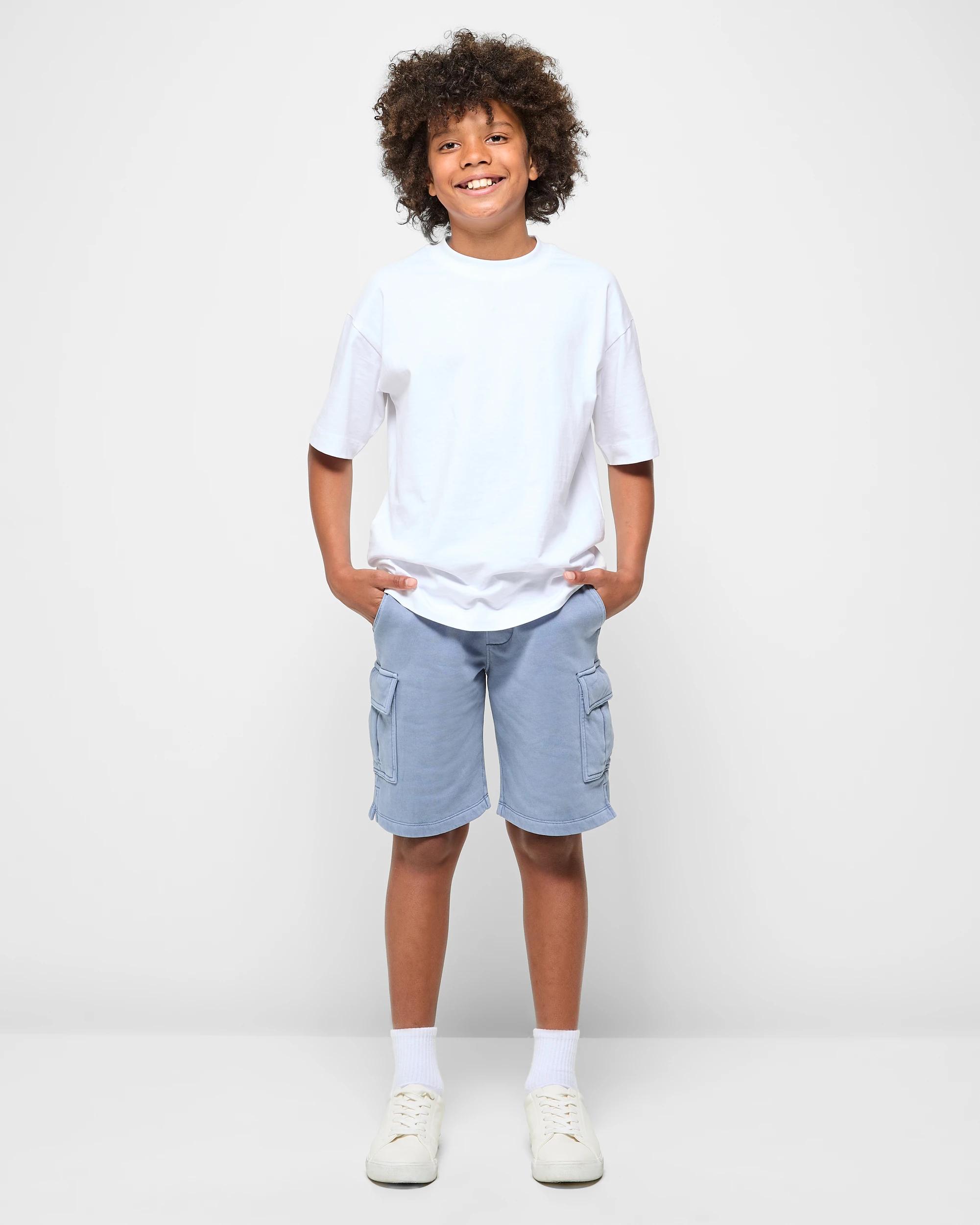 2 Target Washed Fleece Shorts BLUE, 2 of 5