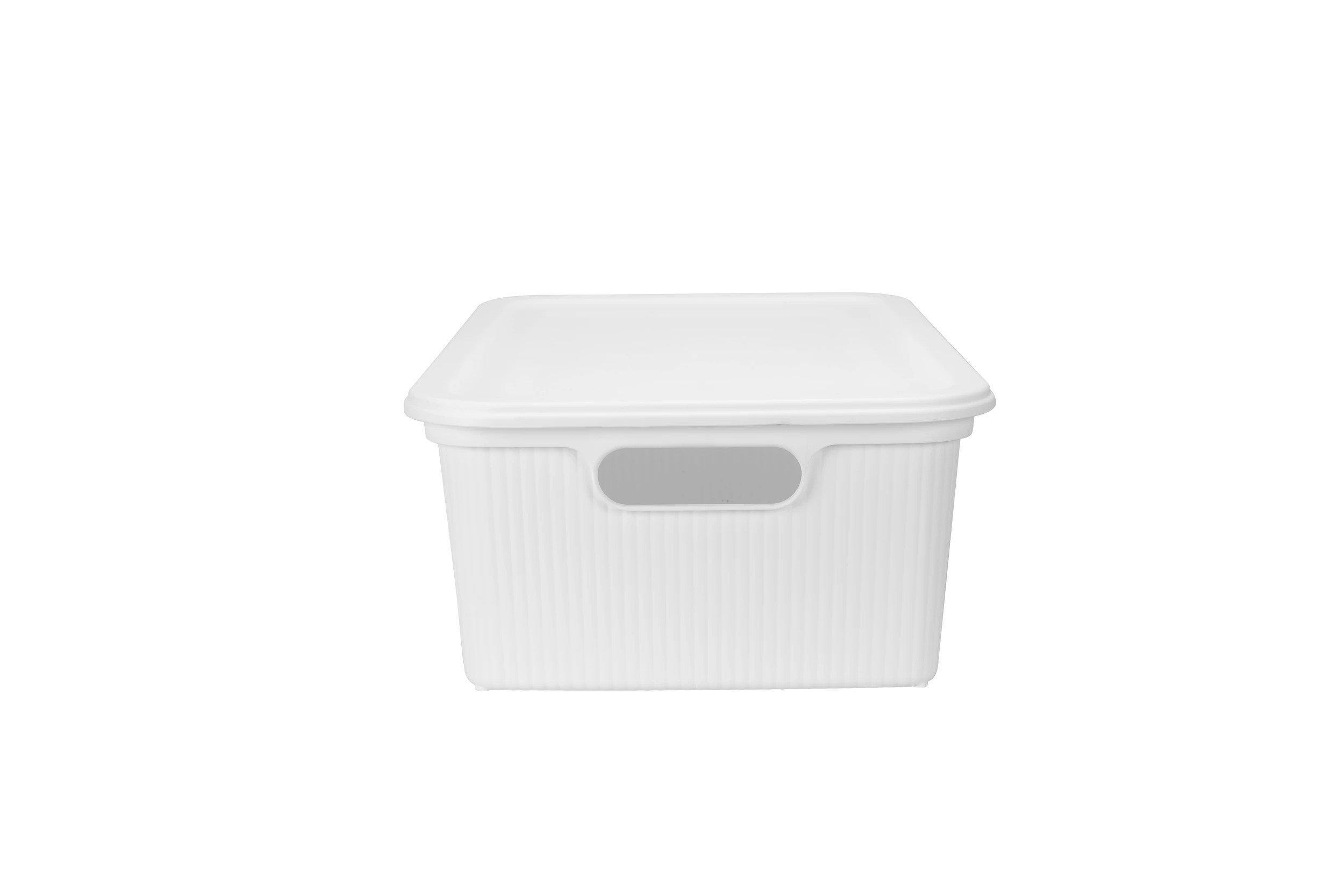 3 42L Ribbed Storage Tub - White, 3 of 7