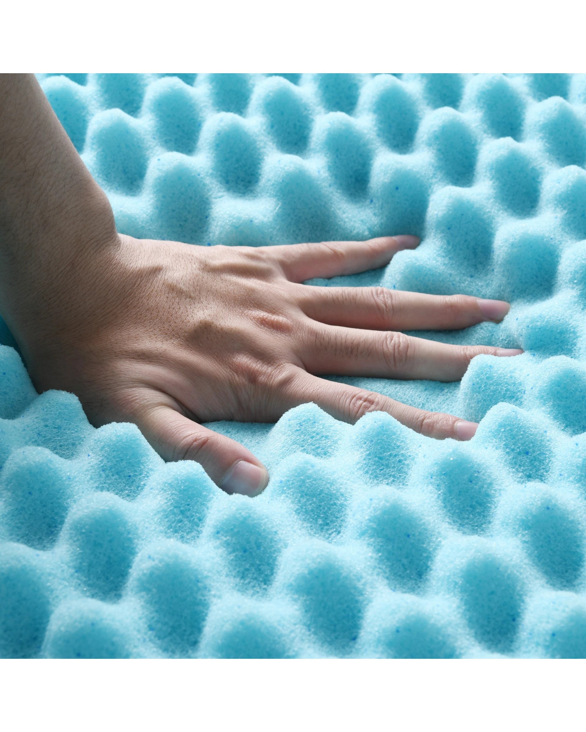 5 Dreamaker Gel Infused Convoluted Memory Foam Underlay - Super King Bed - Blue, 5 of 9