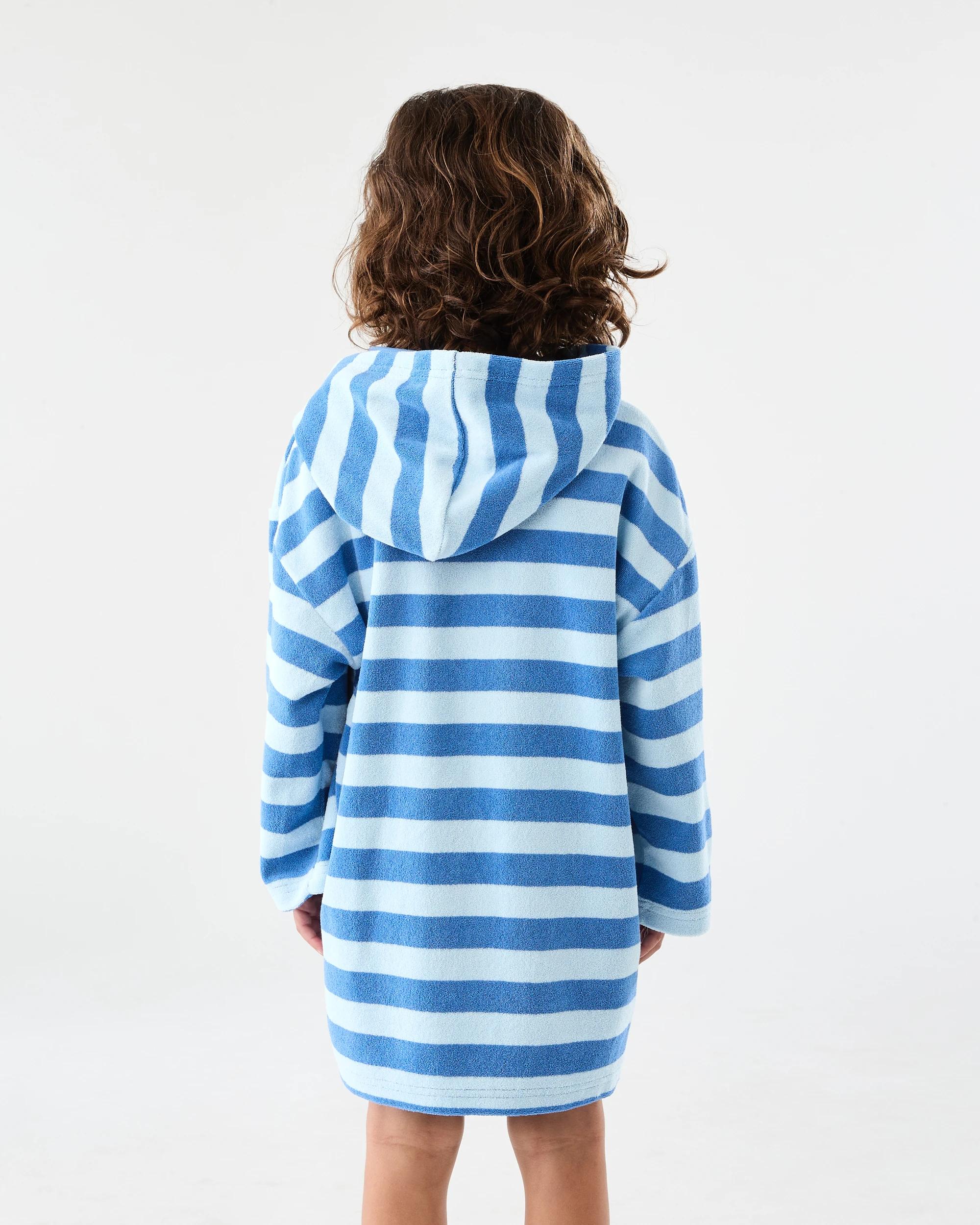 2 Terry Swim Cover Up Blu Stripe, 2 of 7