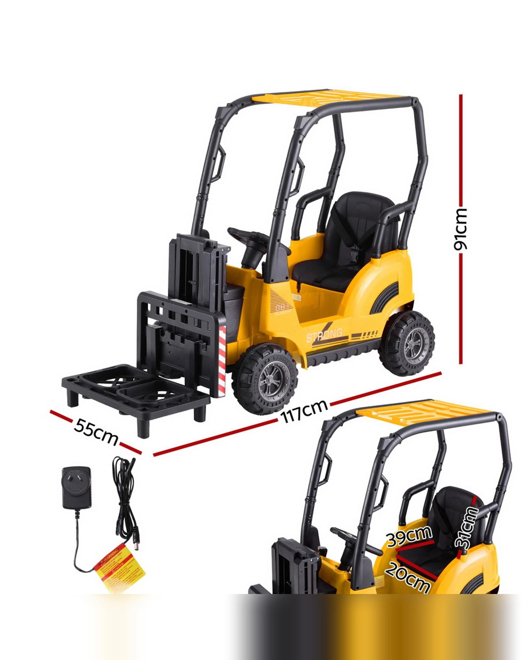 2 Rigo Kids Electric Ride On Car Forklift Loader Toys Cars Horn Remote 12V - Yellow, 2 of 5