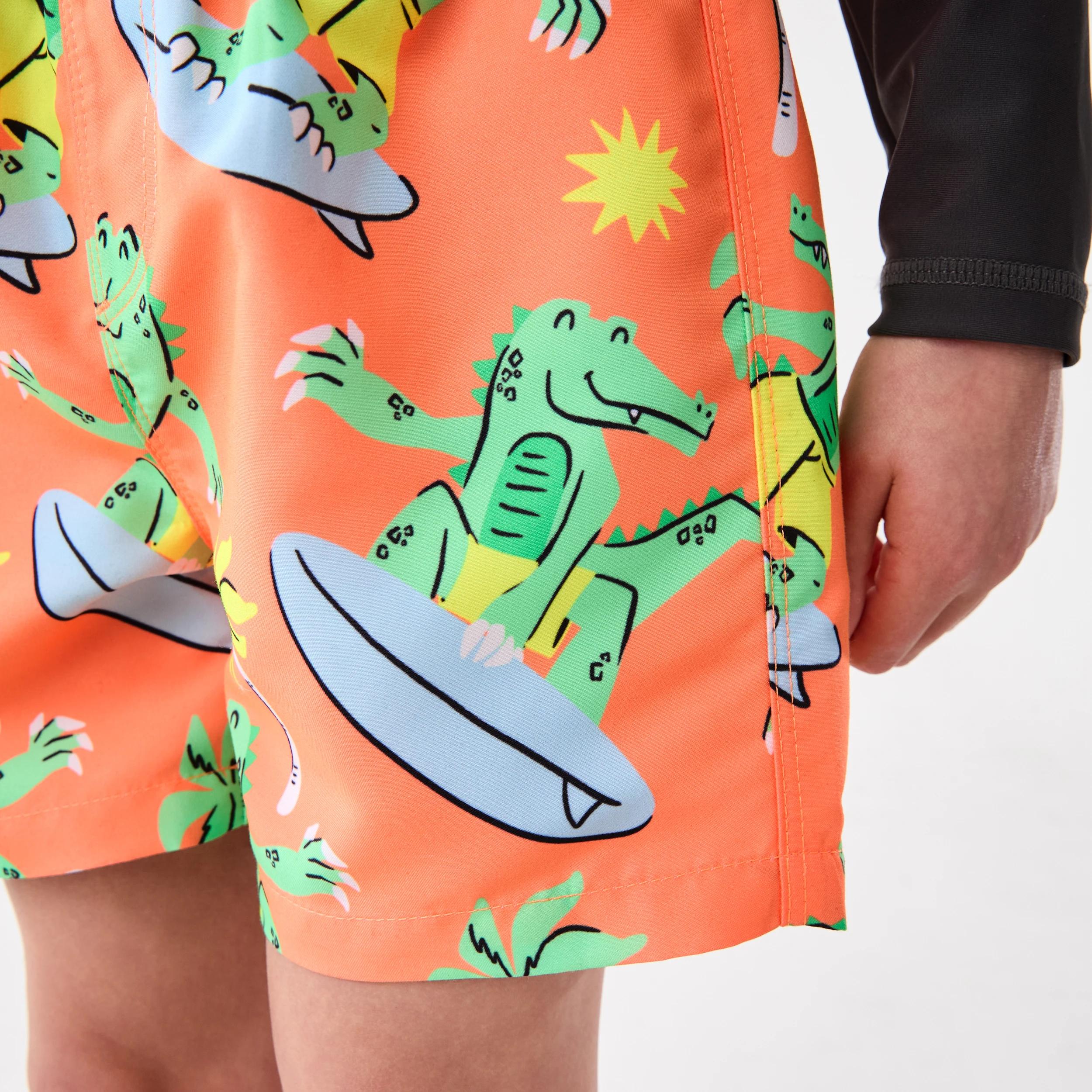 3 Printed Boardshorts SURF CROC FLURO ORANGE, 3 of 6