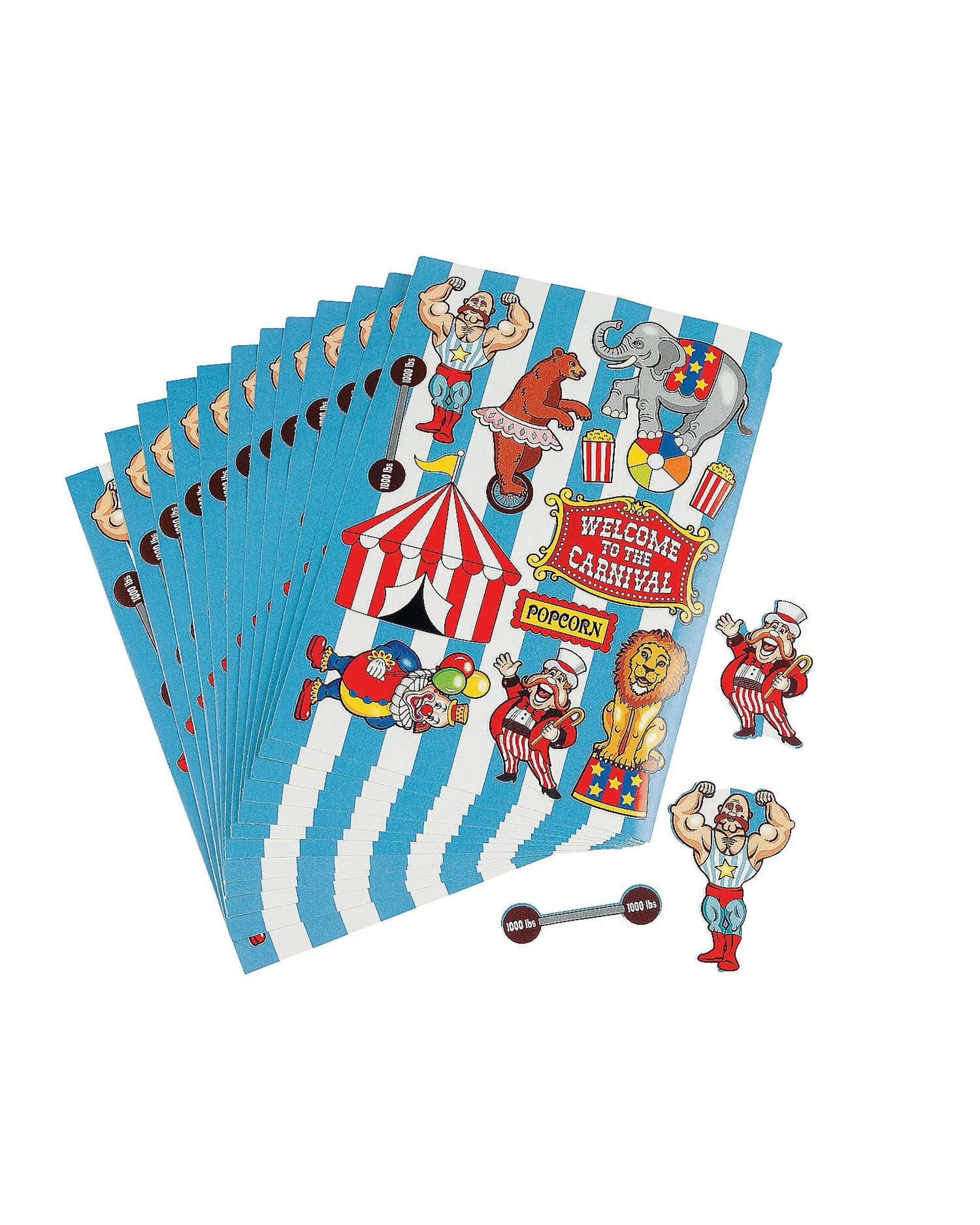 1 Fun Express Circus Stickers 12 Sheets - Multi, 1 of 1