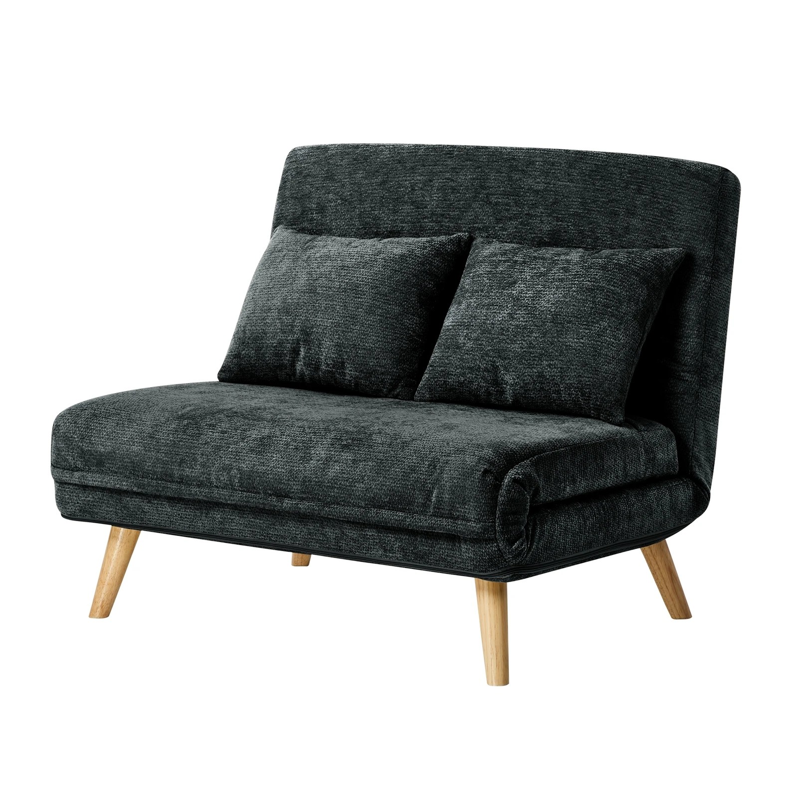 8 Oikiture Double Sofa Bed Lounge Recliner Love Seat Chenille - Charcoal, 8 of 10