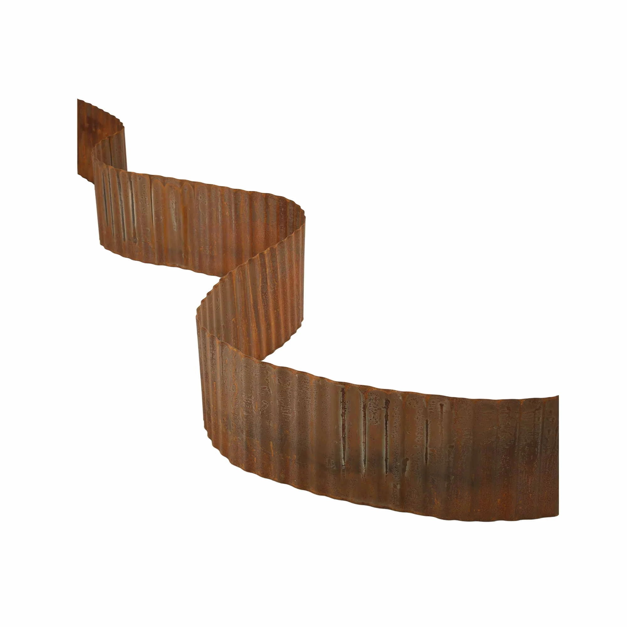 1 Green Fingers Garden Edging 10ft Metal Flexible Garden Border Corrugated Steel Lawn Edging - Red, 1 of 9