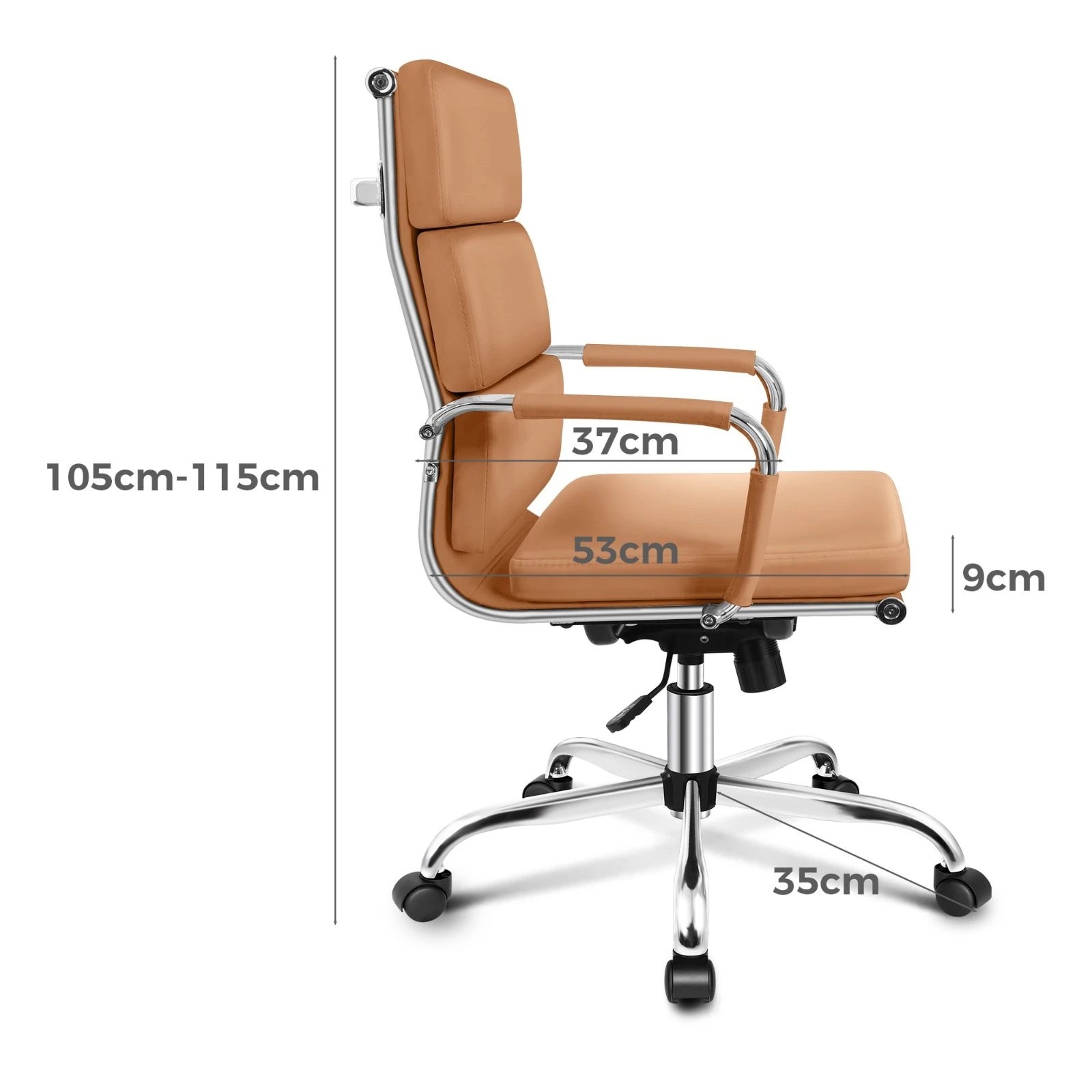 8 Alfordson Office Chair Ergonomic Paddings Computer Work Executive Seat High Back - Brown, 8 of 10