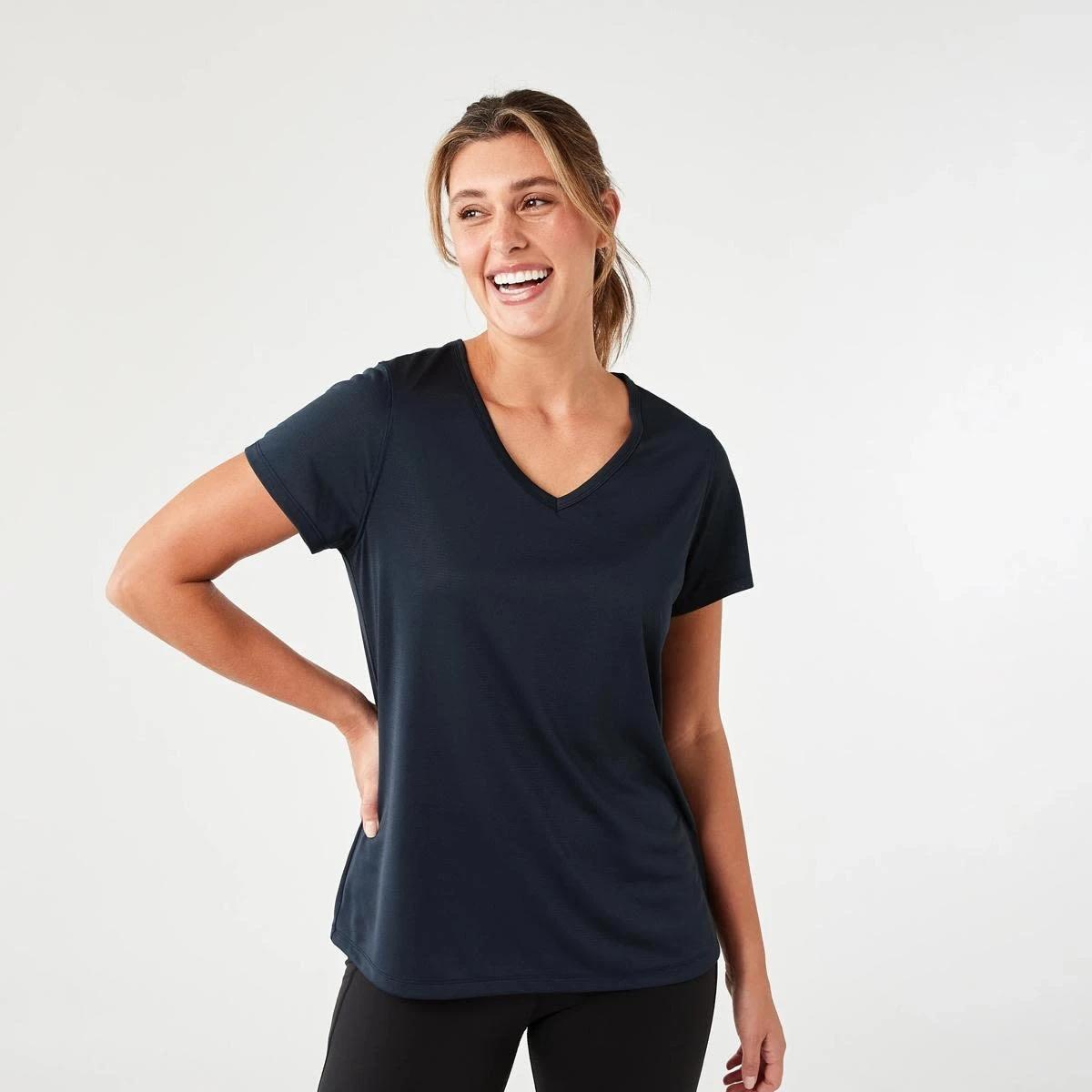 1 Active Womens Core V-Neck T-shirt SHADE NAVY, 1 of 5