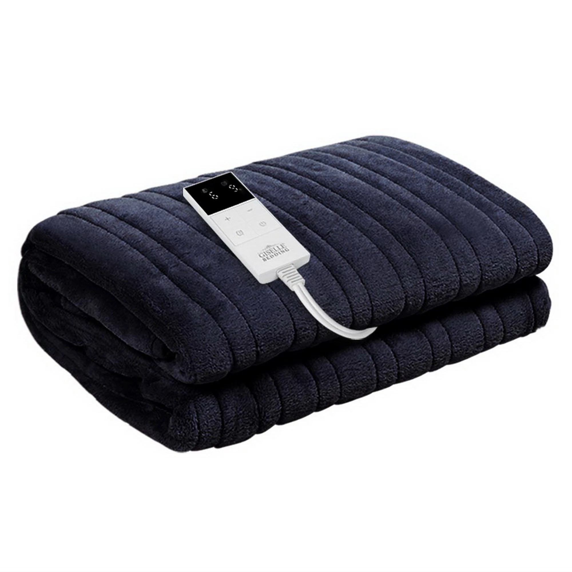 1 Giselle Electric Throw Rug Heated Blanket Fleece - Charcoal, 1 of 10