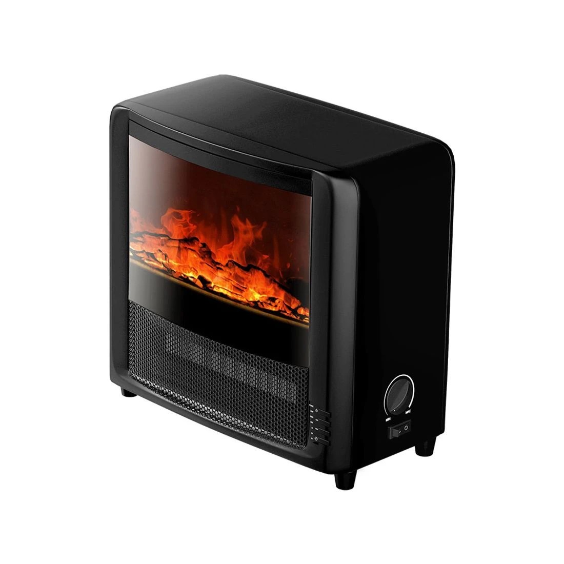 3 Devanti Electric Fireplace Fire Heaters 2000W - Black, 3 of 7