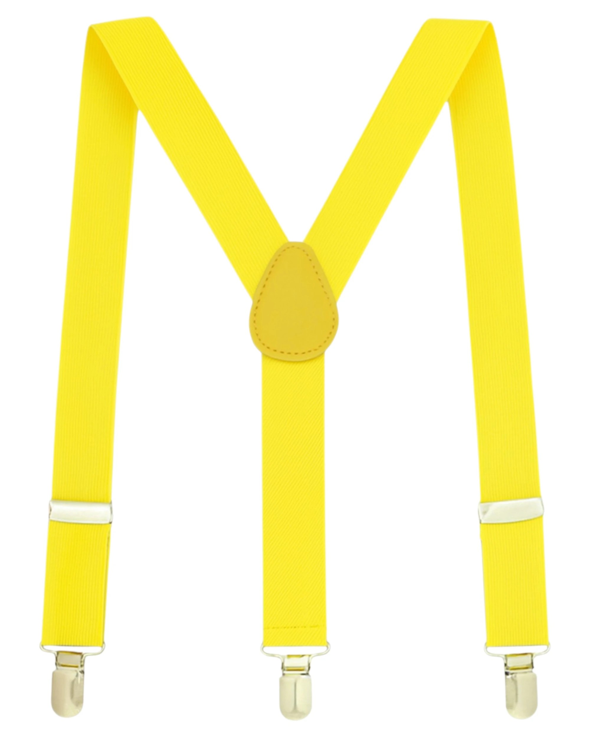 1 Zasel Mens Adjustable 100cm Suspenders - Yellow, 1 of 3
