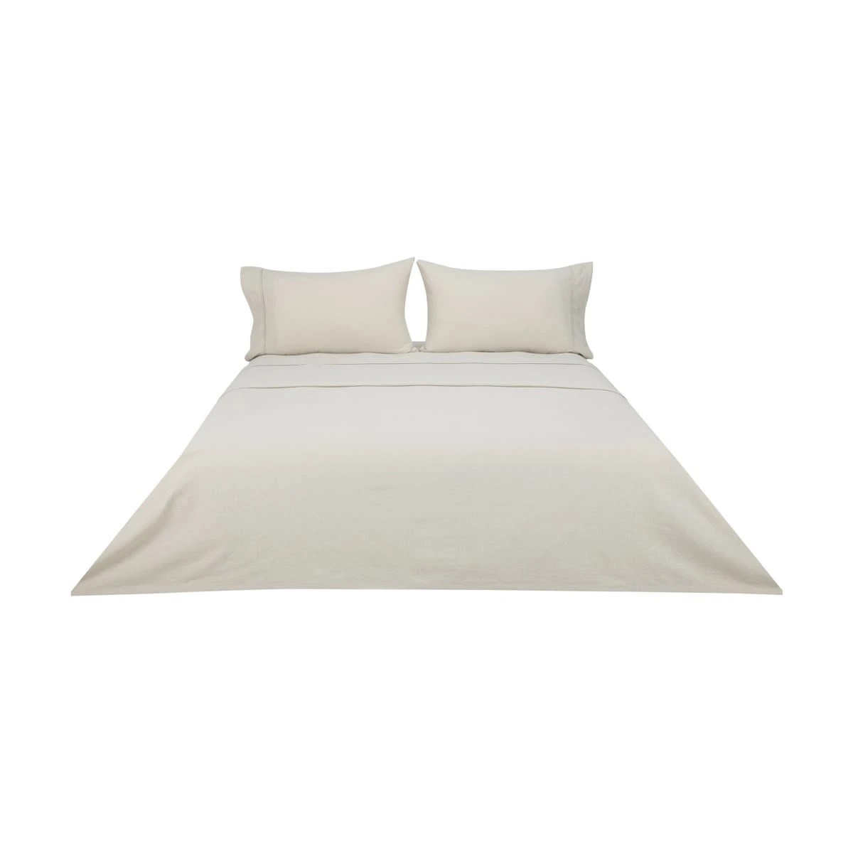 6 Cotton Linen Sheet Set - Queen Bed, Natural, 6 of 6