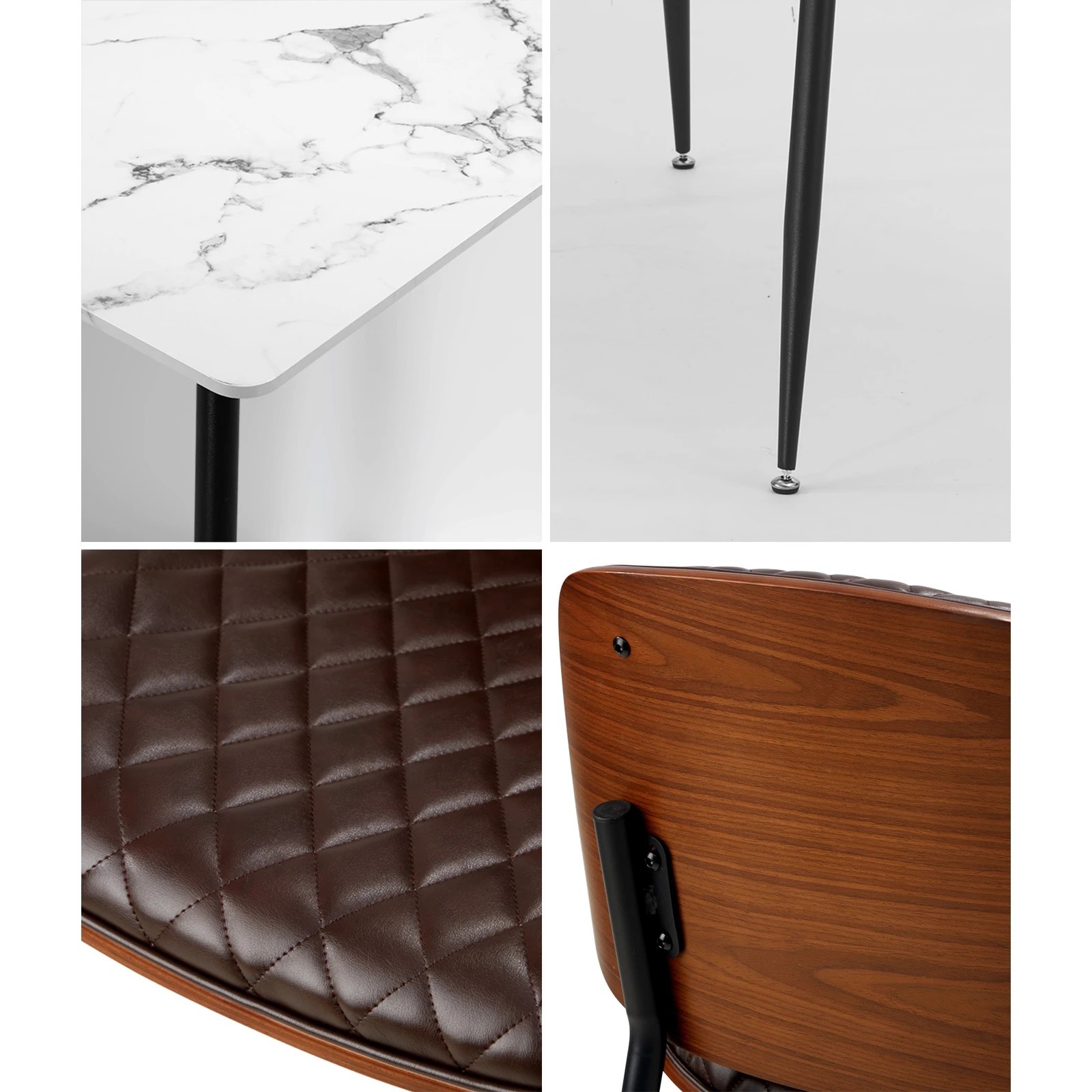 5 Oikiture 120cm Rectangle Dining Table with 6PCS PU Dining Chairs - Multi, 5 of 9