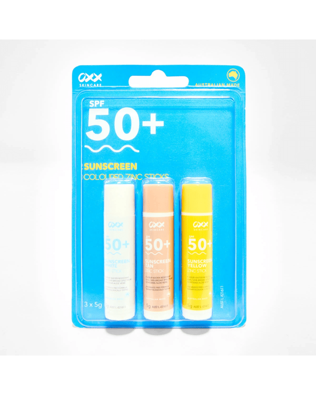 3 Pack SPF 50+ Coloured Zinc Stick