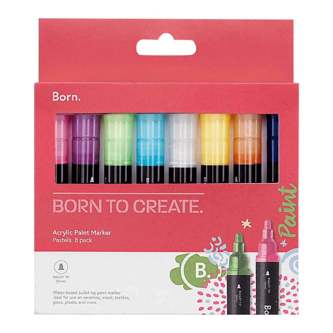 3 Born Acrylic Paint Marker 5mm Pastels 8 Pack, 3 of 4