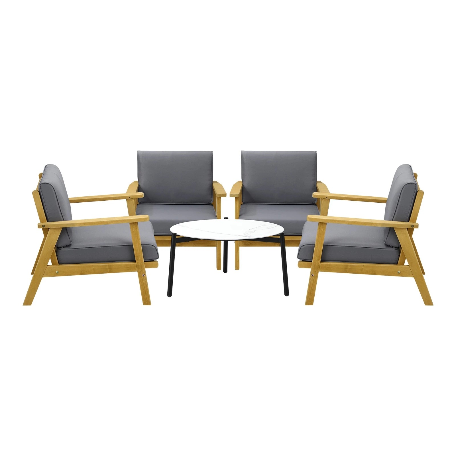 6 Livsip Outdoor Lounge Set 5pcs Patio Furniture Sets 70cm Coffee Side Table
 - Multi, 6 of 10