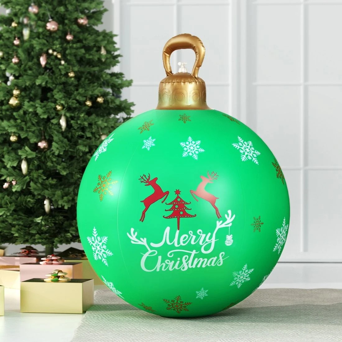 3 Jingle Jollys Christmas Inflatable Ball Bauble 60cm Outdoor Decoration Green Durable Space Saving Modern Decor - Green, 3 of 5