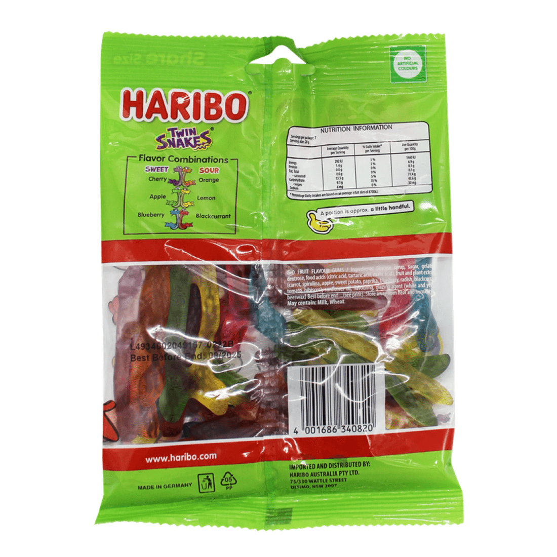 2 Haribo Sweet and Sour Twin Snakes 140g, 2 of 2