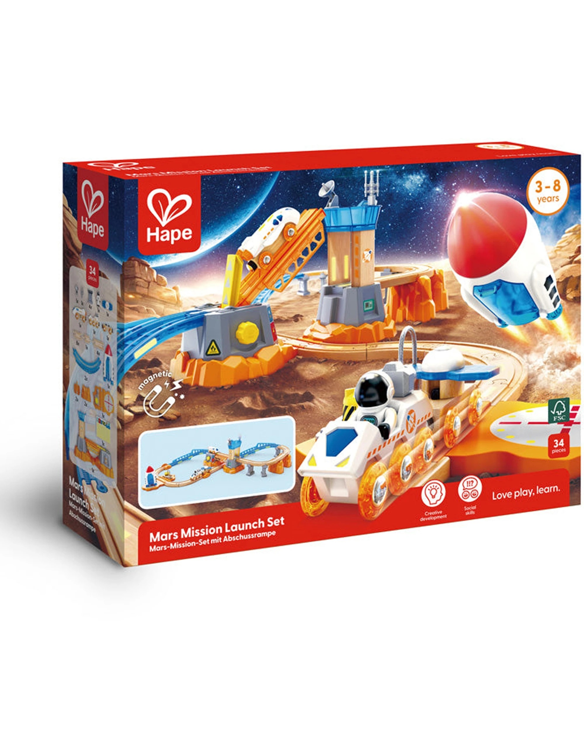 2 Hape Mars Mission Launch Set Space Adventure Rocket Railway Kids Play Toy - Multi, 2 of 3