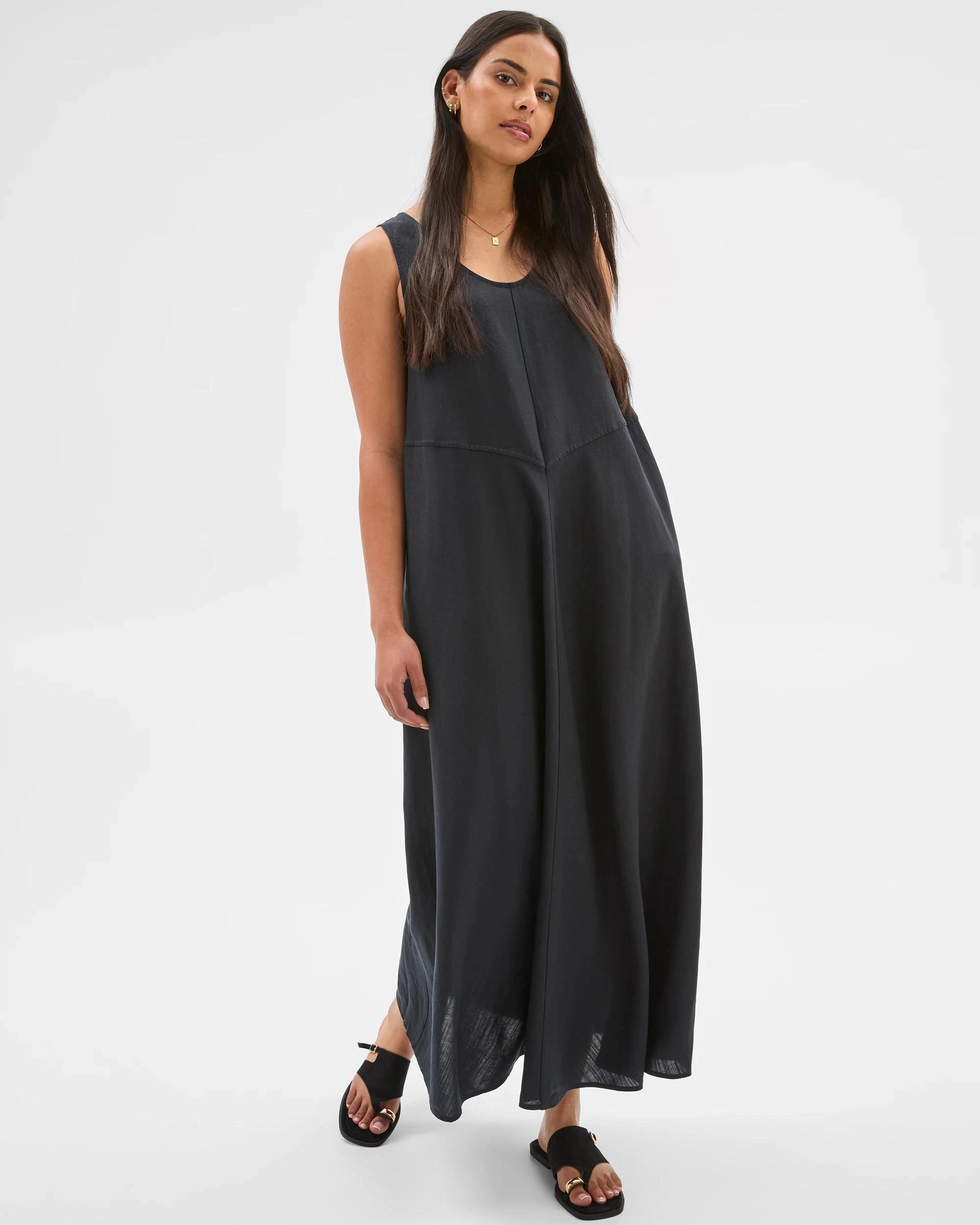 4 Target Seam Detail Midi Dress BLACK, 4 of 7