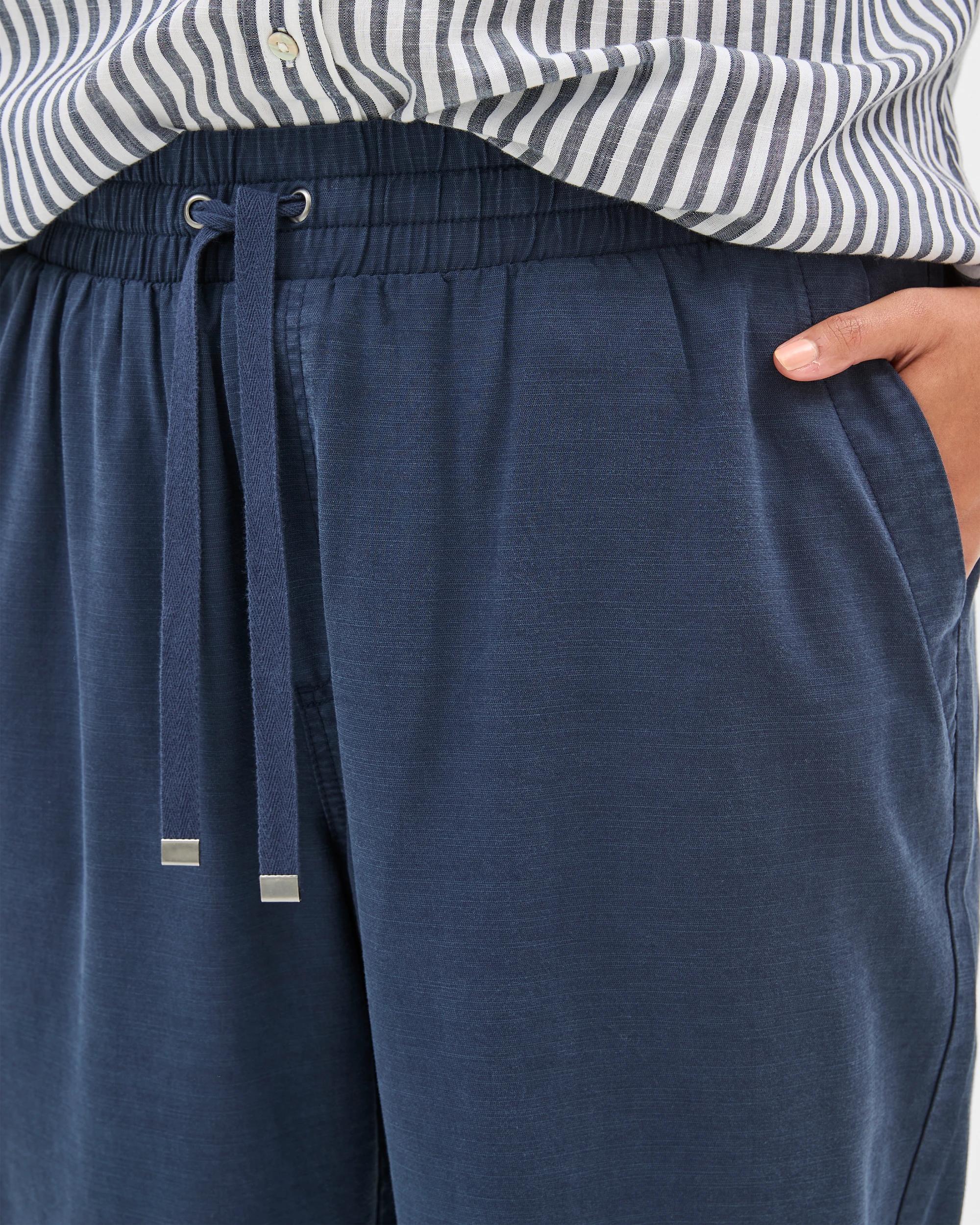 7 Target Plus Size Slub Straight Leg Pants NAVY BLUE, 7 of 7