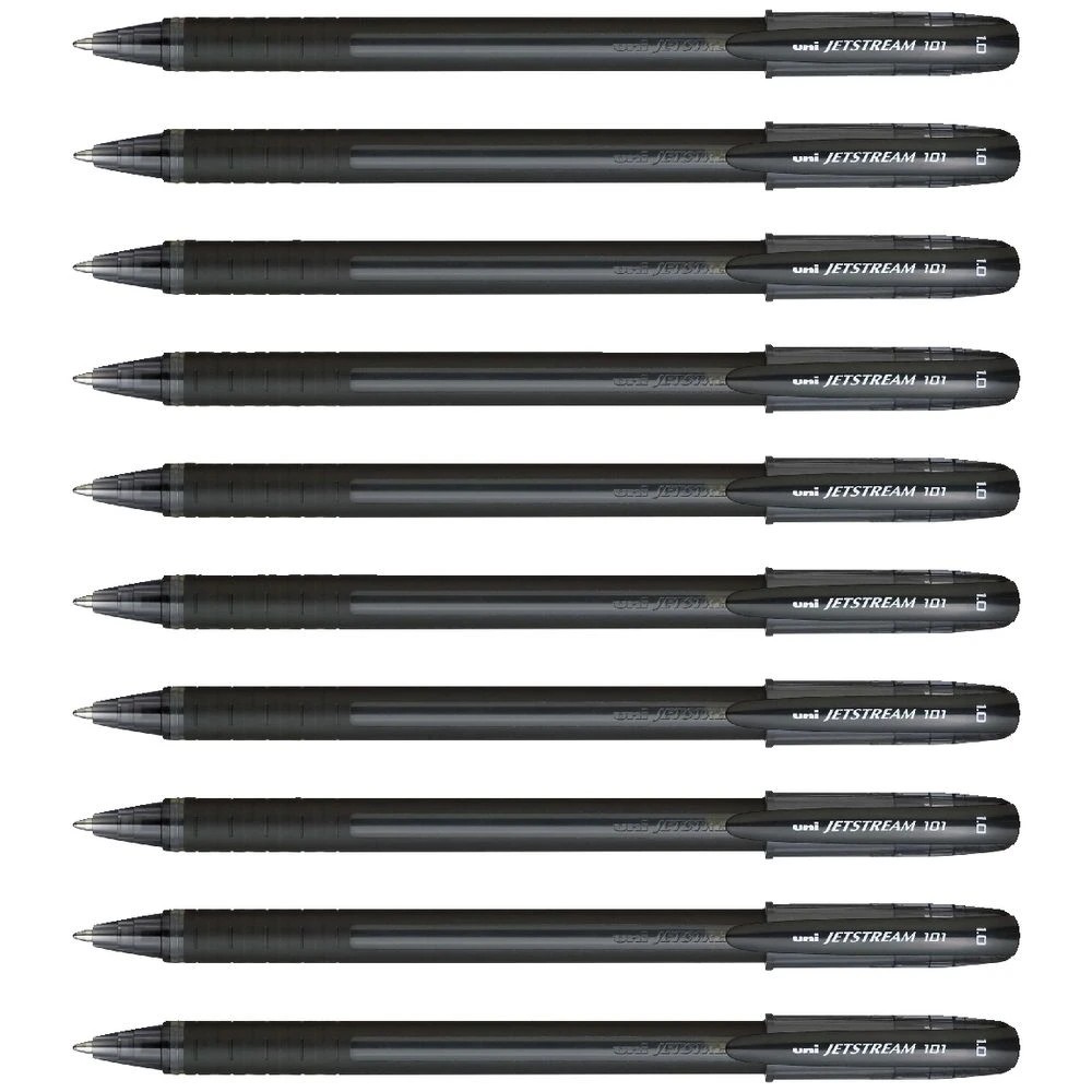 2 Uniball Jetstream 101 Rollerball Pens Black 10 Pack, 2 of 2