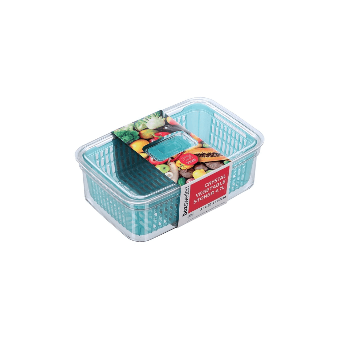 4 Boxsweden Crystal 4.7l Plastic Vegetable Storer Fridge Container Assorted
 - Multi, 4 of 5