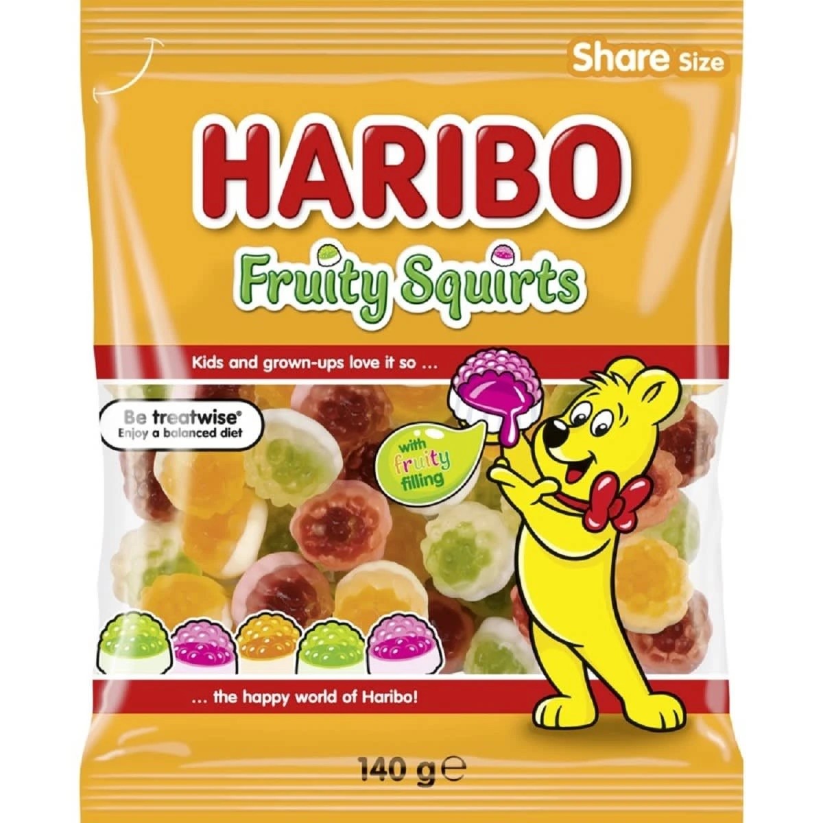 1 Haribo Fruity Squirts 140g