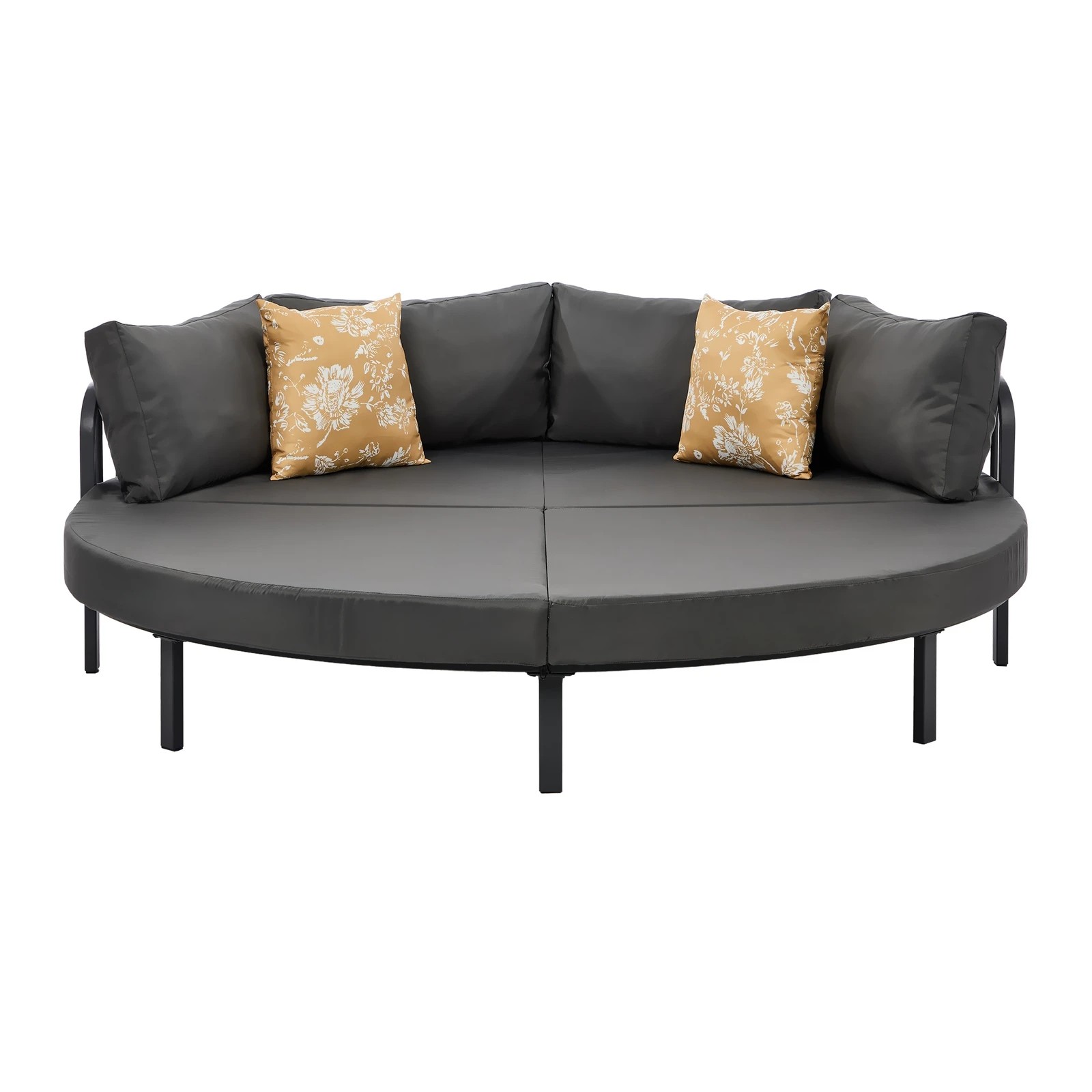 7 Livsip Outdoor Round Daybed Large Sun Lounge Sofa Bed - Grey, 7 of 10
