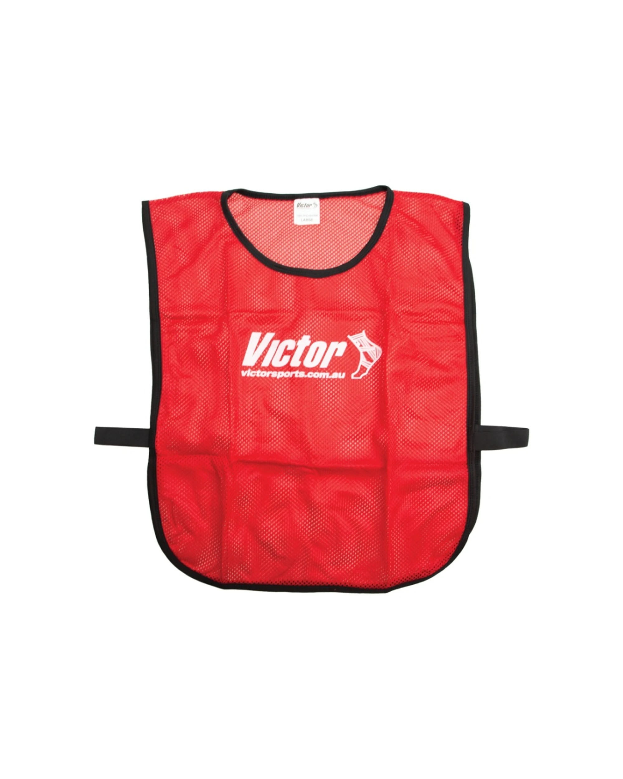 1 Victor Sports Lightweight Fitness/Training Mesh Tab Bibs Polyester Large - Red, 1 of 2