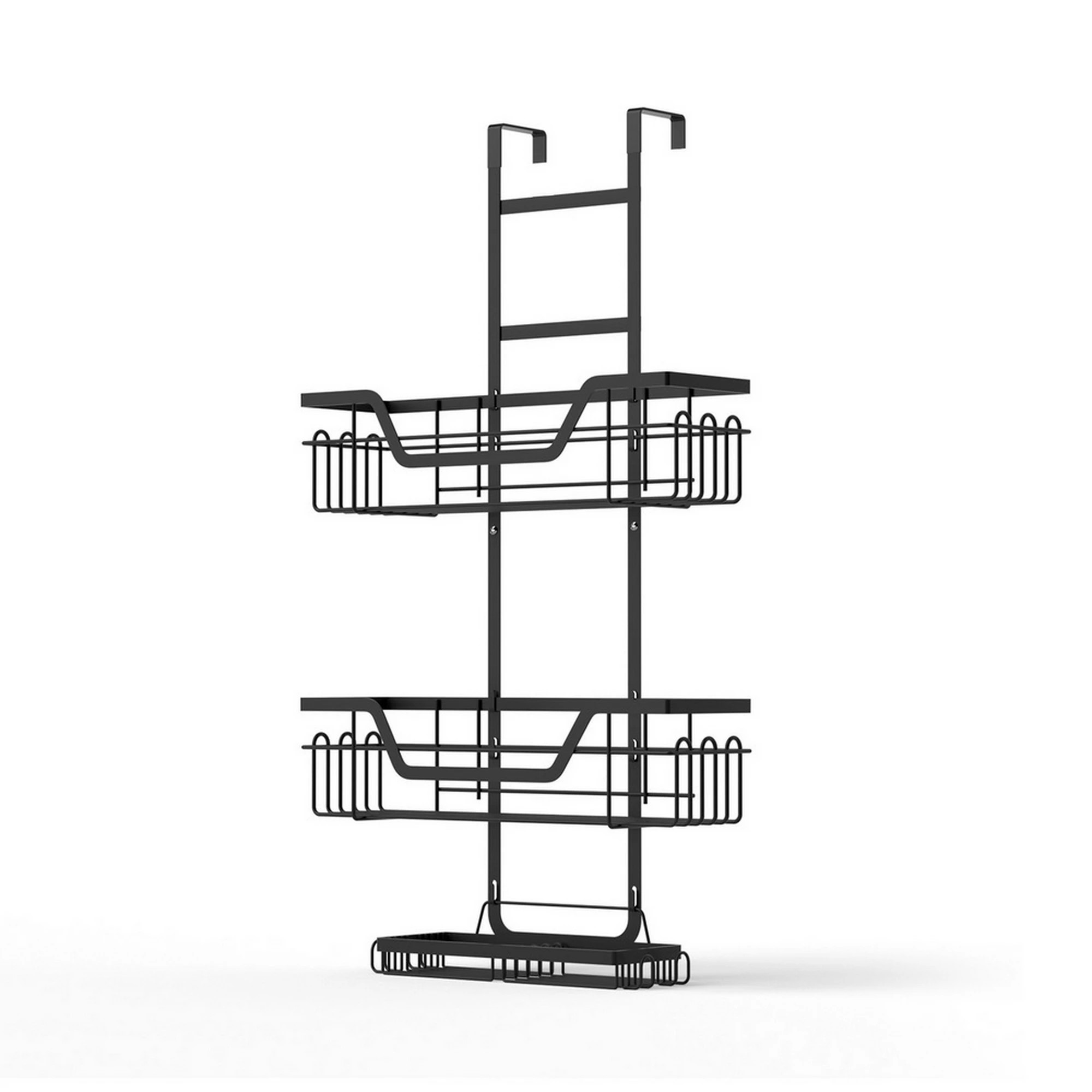 1 Artiss 2X 3 Tier Over The Door Shower Caddy Hanging Bathroom Storage Organizer - Black, 1 of 9