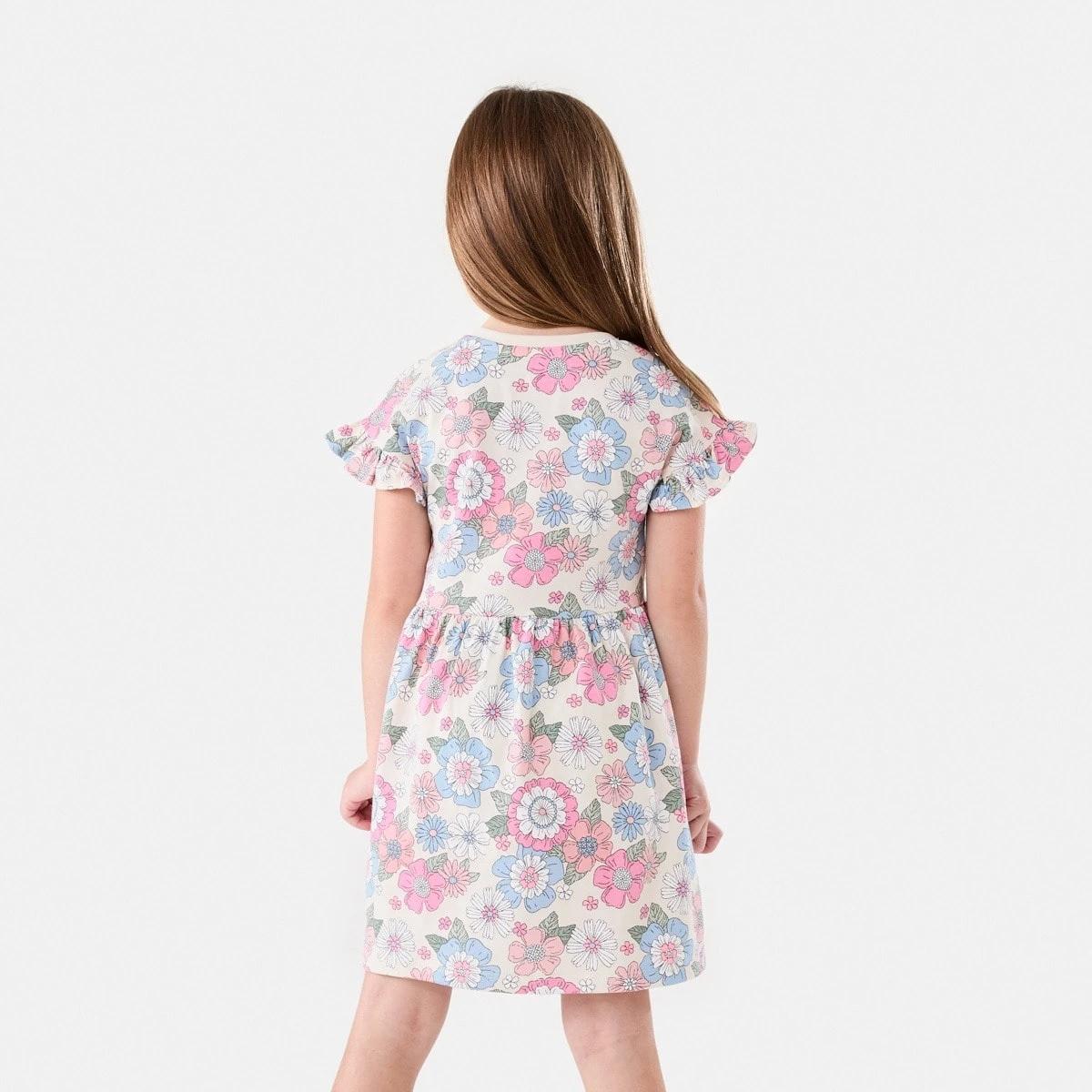2 Jersey Dress RETRO BLOOMS CHALK, 2 of 7