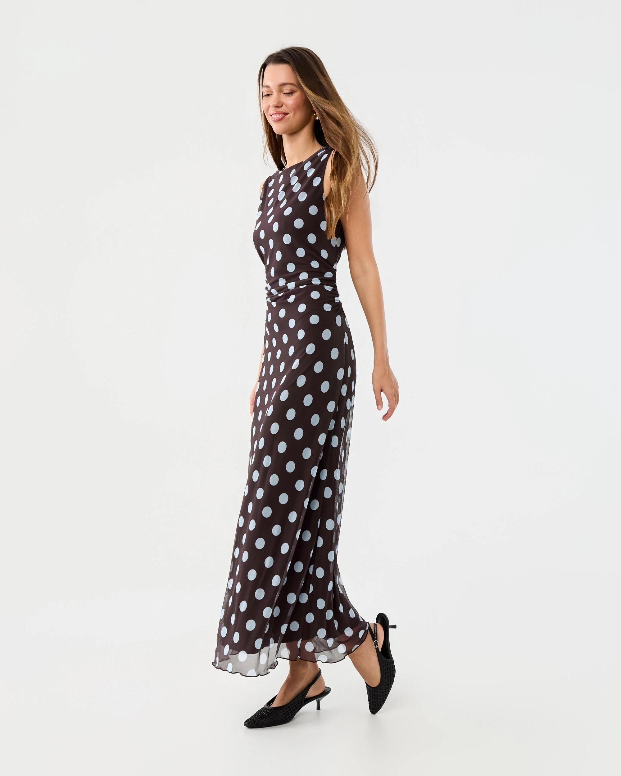 8 Sleeveless Mesh Maxi Dress Cocoa Blue, 8 of 8