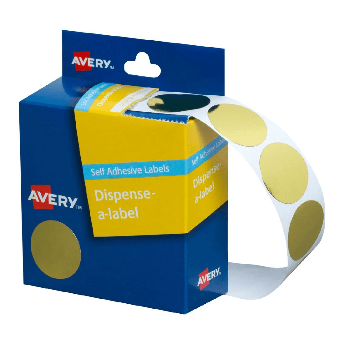 1 Avery Dispenser Labels Circle 24mm Gold 250 Pack, 1 of 2