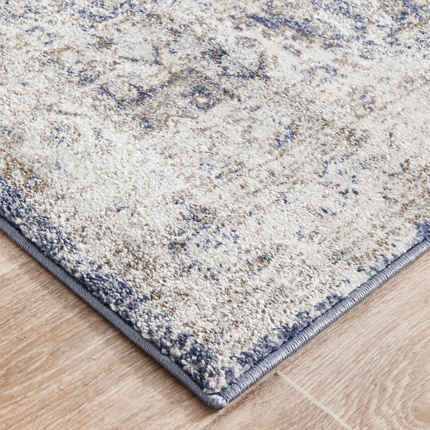 5 Common Ground Rugs Elite Hugo 400x80cm - Large Runner Power Loomed Pet Friendly Rug - Blue, 5 of 9