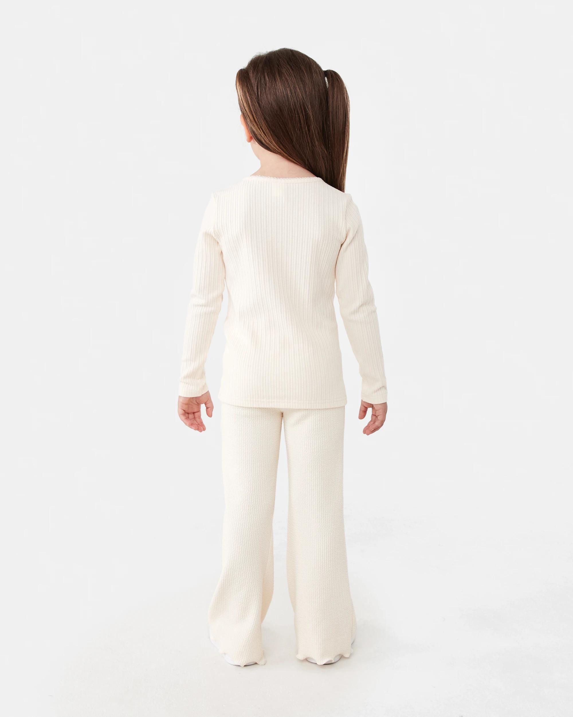 7 Long Sleeve Pointelle T-shirt Butter Bge, 7 of 7