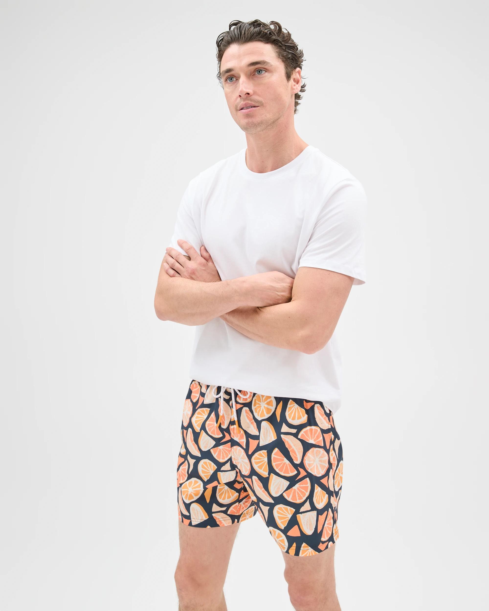 1 Target Man Family Matching Short Leg Volley Swim Bondi Shorts ORANGES, 1 of 6