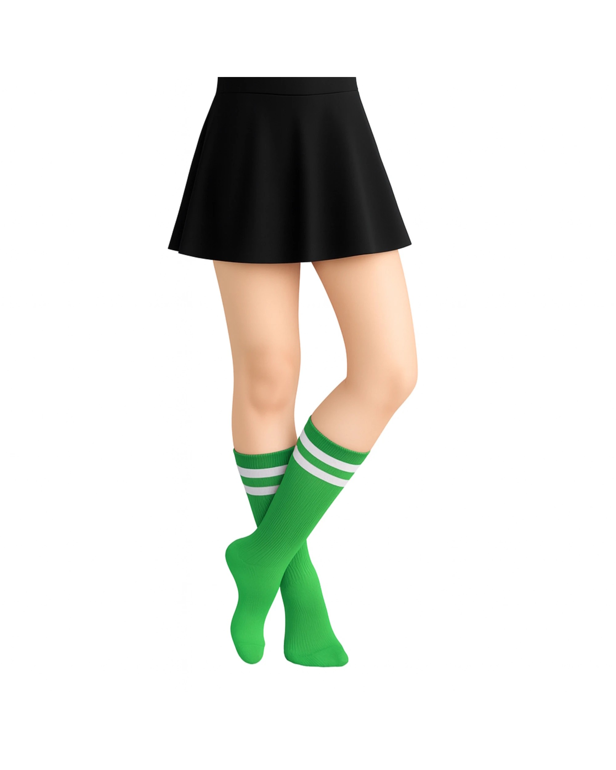 1 Party Planet Striped Crew Socks 1 Pair - Green, 1 of 2