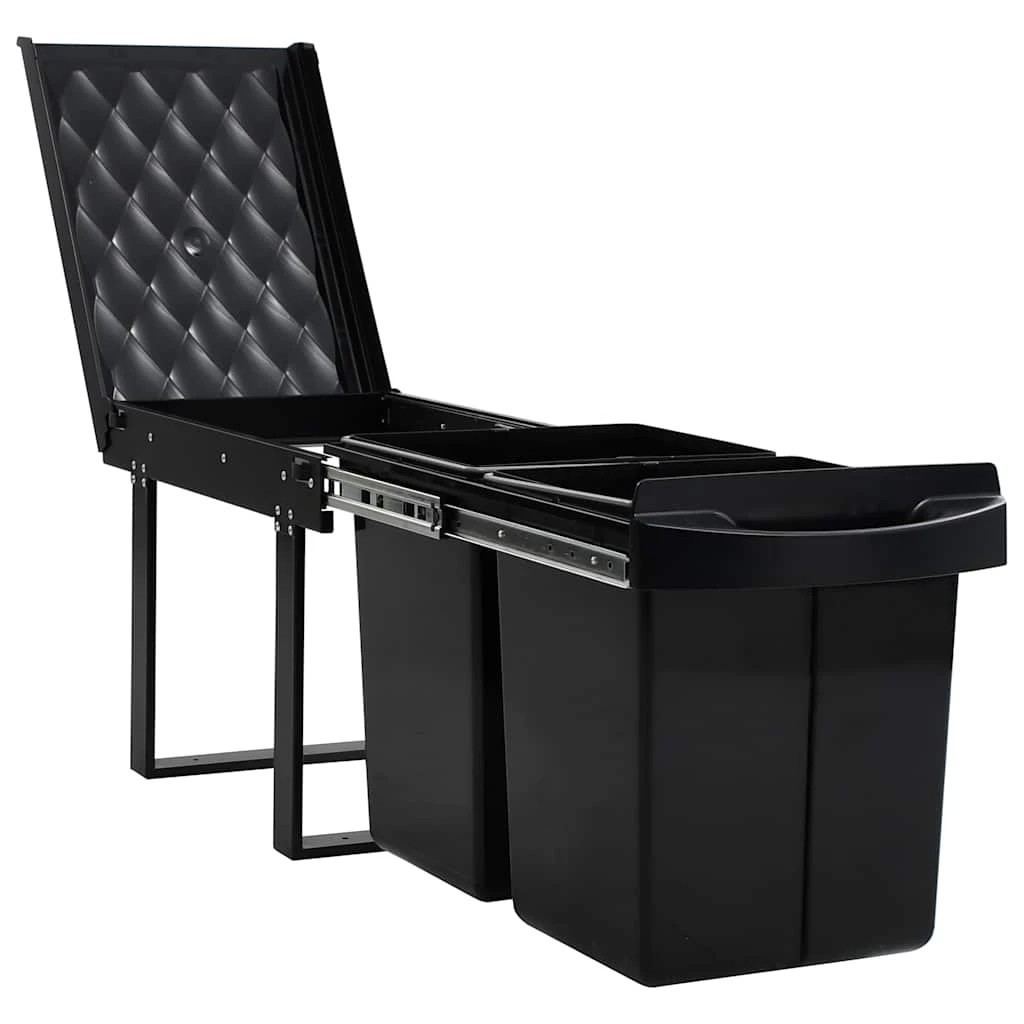 4 Vidaxl Kitchen Cupboard Pull-out Dustbin Soft-close 48 L - Black, 4 of 7