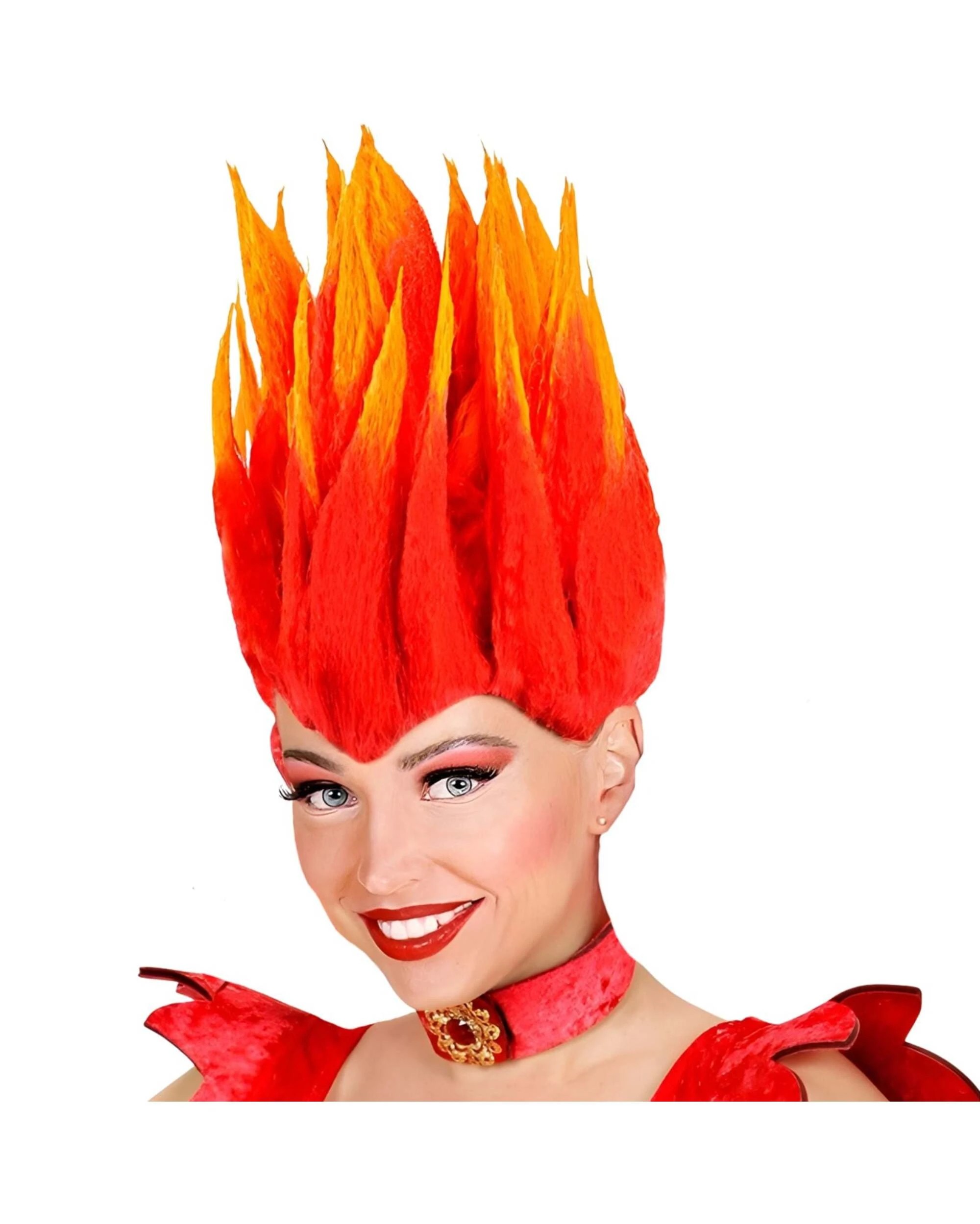 1 Widmann Adult's Devil Wig - One Size - Red, 1 of 3