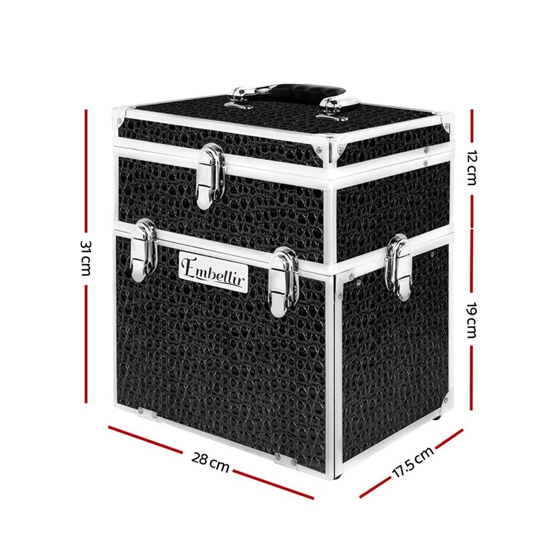 2 Embellir Beauty Case Makeup Travel Bag Large Organiser Portable Cosmetic Storage - Multi, 2 of 8