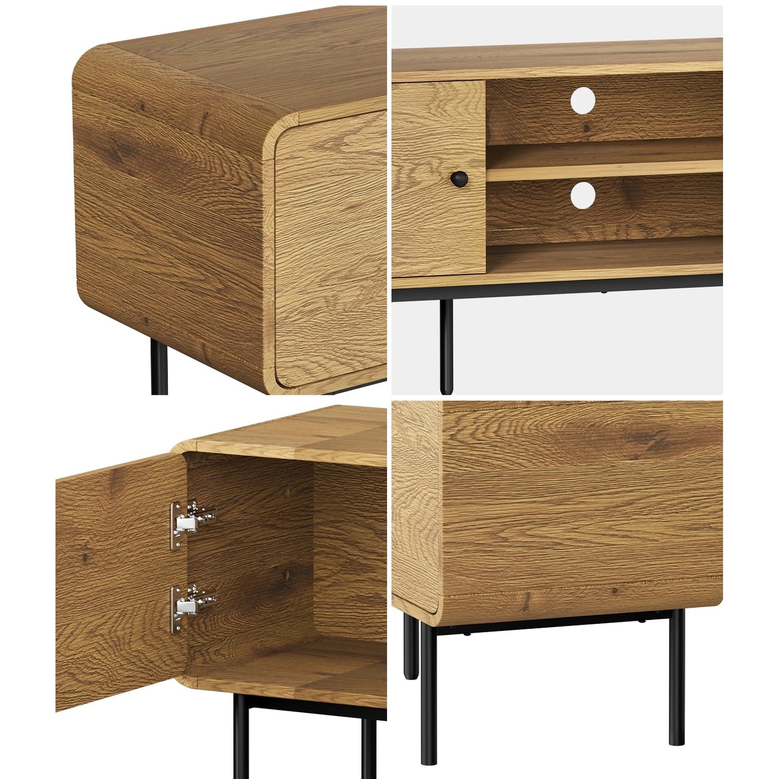 4 Oikiture Tv Cabinet Entertainment Unit 180cm Wooden
 - Natural, 4 of 9